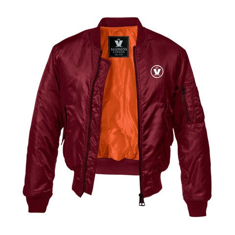Maroon M Logo Bomber Jacket